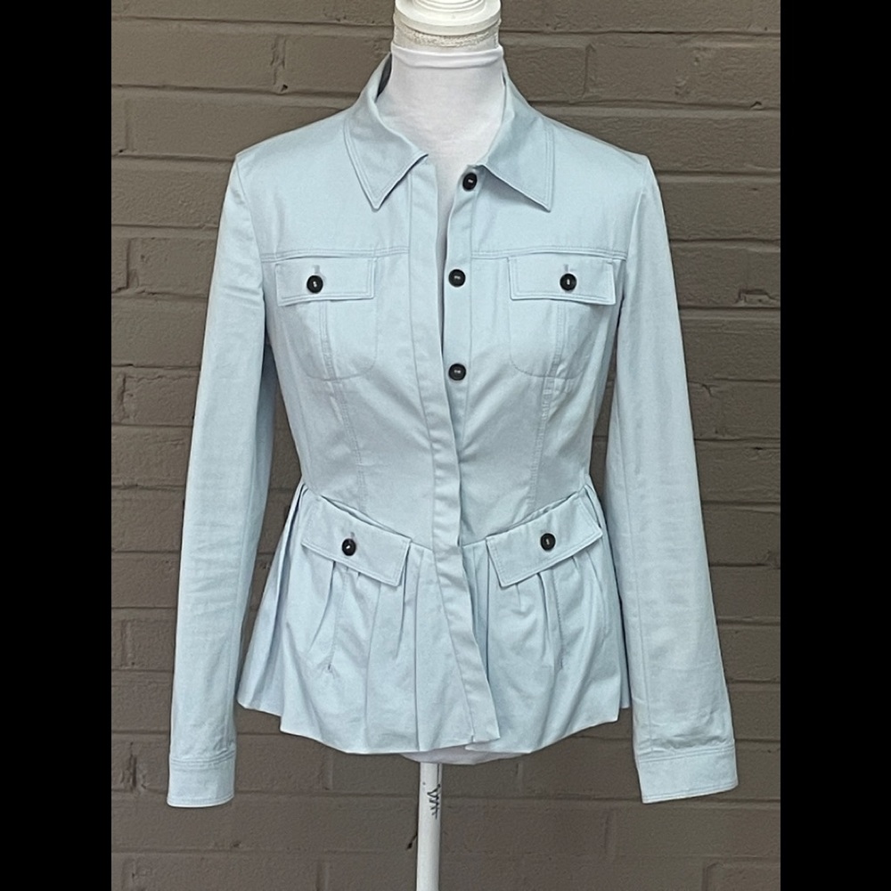 Miu Miu Light Blue Peplum Jacket